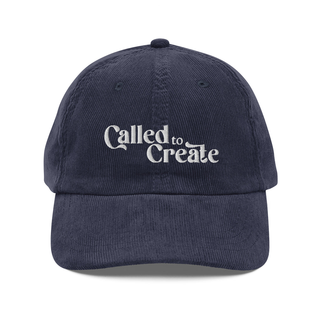 Called to Create embroidered corduroy cap from faith based Christian company. 