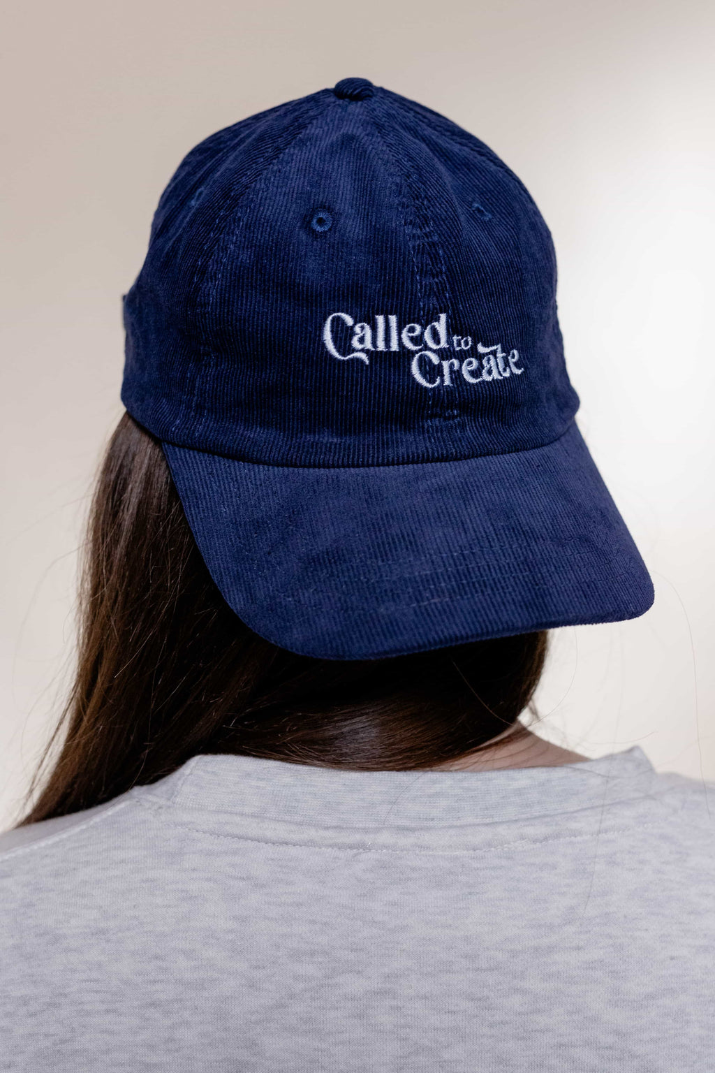 Called to Create embroidered corduroy cap from faith based Christian company. 