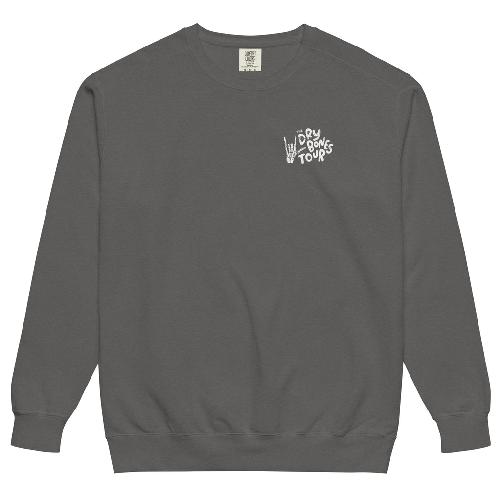 Sweatshirt from Faith based Christian company, Christian Shirts Shop. 
Graphic: Dry Bones Tour Ezekiel 37:13-14
Color: Pepper
Brand: Comfort Colors