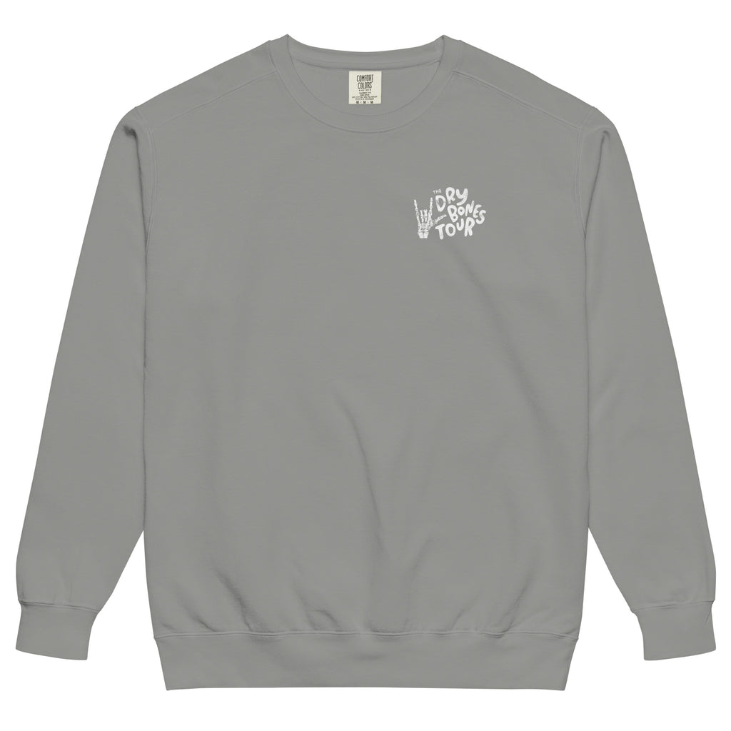 Sweatshirt from Faith based Christian company, Christian Shirts Shop. 
Graphic: Dry Bones Tour Ezekiel 37:13-14
Color: Grey
Brand: Comfort Colors