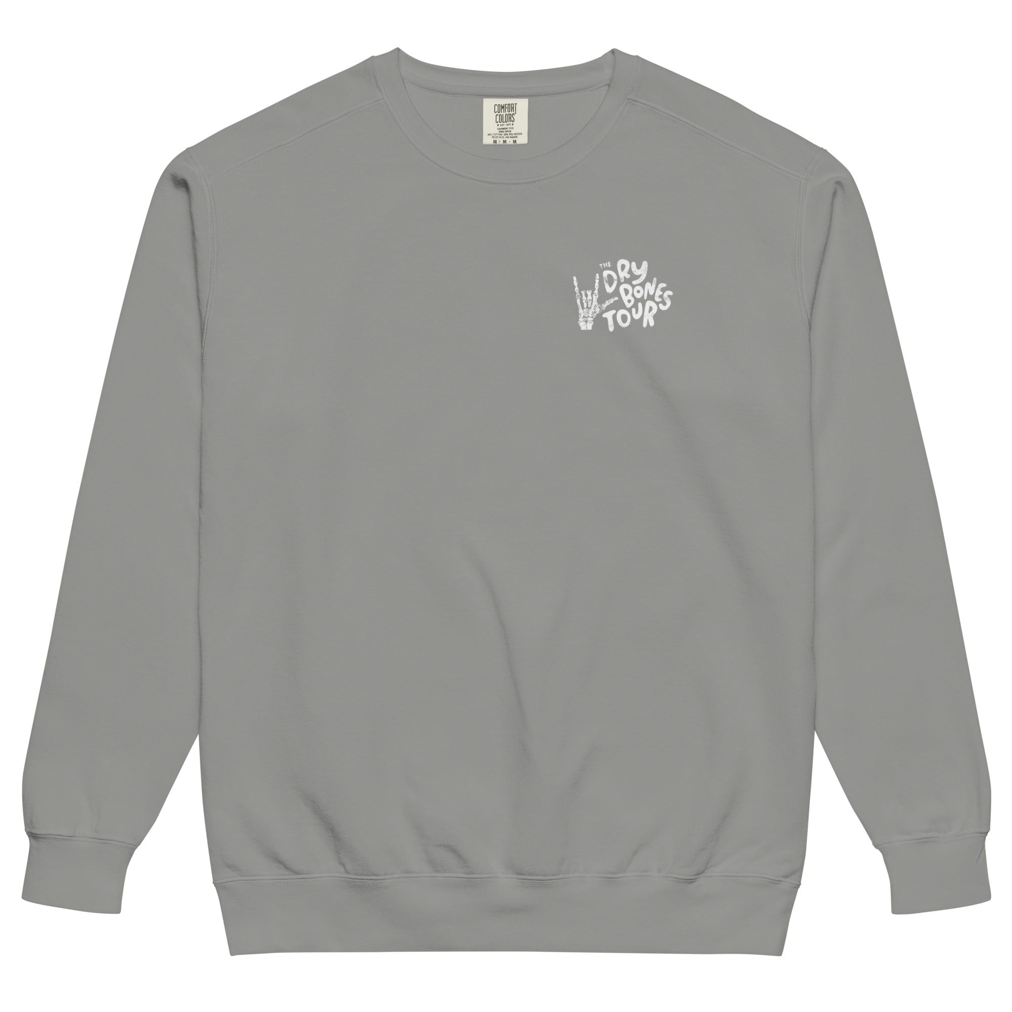 Sweatshirt from Faith based Christian company, Christian Shirts Shop. 
Graphic: Dry Bones Tour Ezekiel 37:13-14
Color: Grey
Brand: Comfort Colors