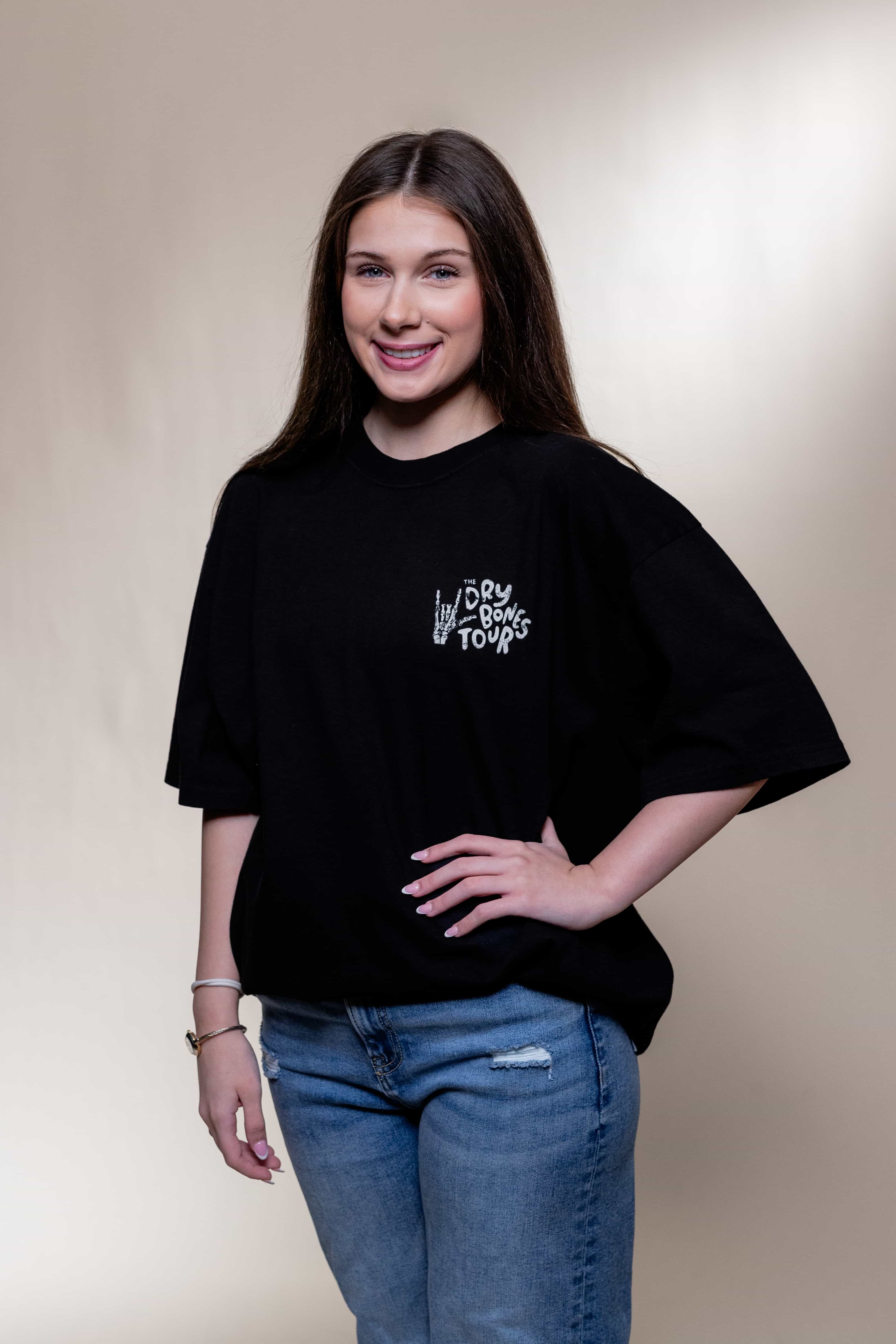 T-shirt from Faith based Christian company, Christian Shirts Shop. 
Graphic: Dry Bones Tour Ezekiel 37:13-14
Color: Black
Brand: Comfort Colors