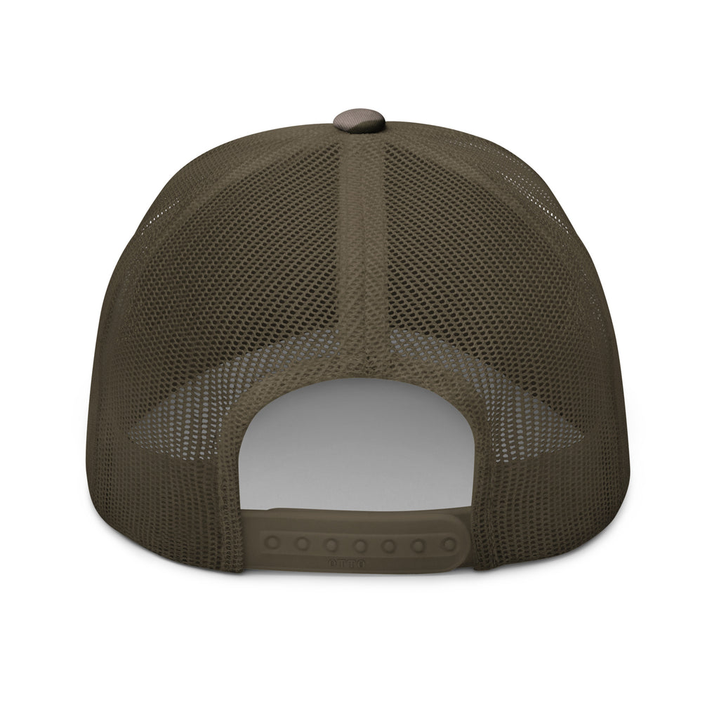 Trucker Hat from Faith based Christian company, Christian Shirts Shop. 
Graphic: Dry Bones Tour Ezekiel 37:13-14
Hat Color: Olive Camo