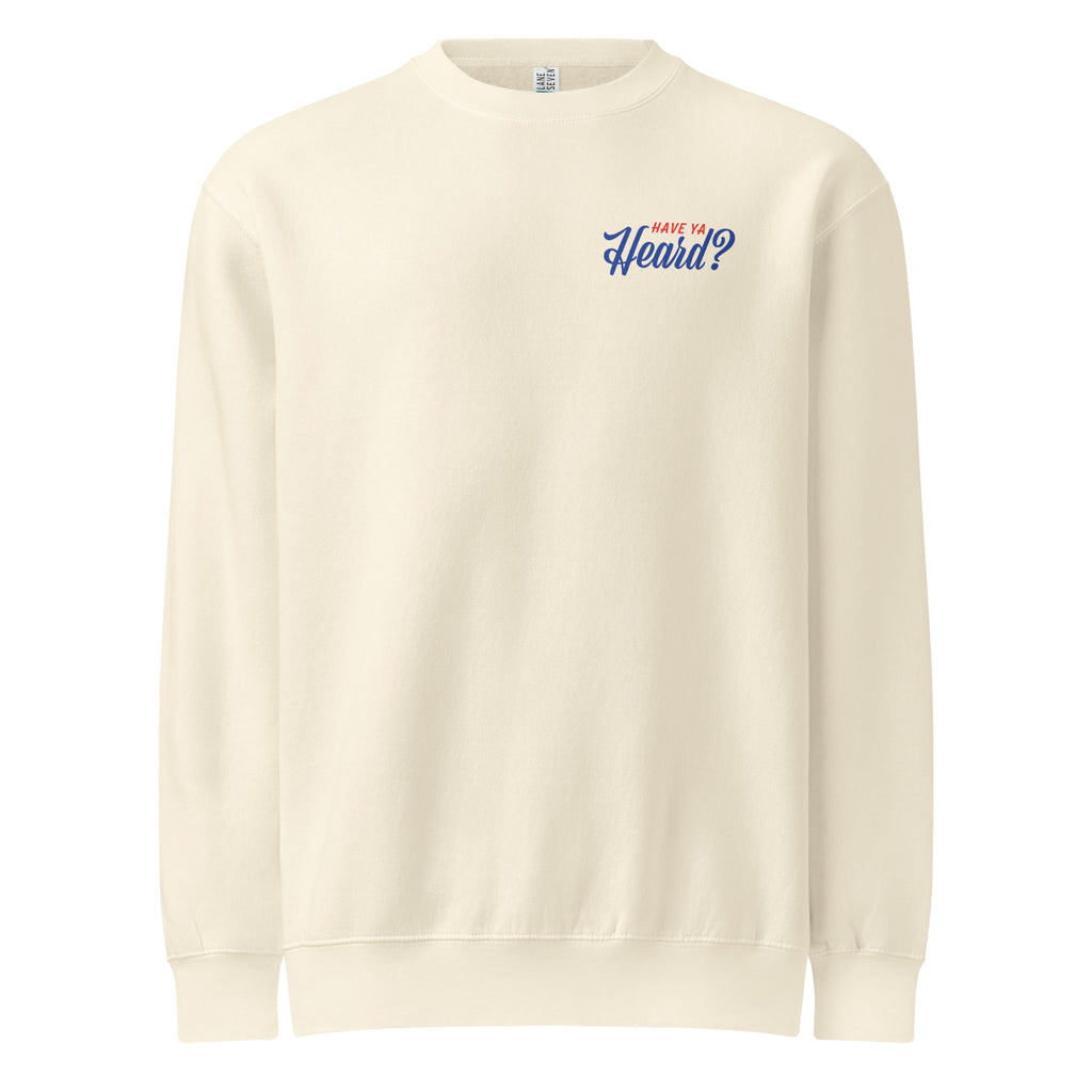 Sweatshirt from Faith based Christian company, Christian Shirts Shop. 
Graphic: The Good News Club John 3:16
Color: Cream Sweatshirt with red and blue graphics
Brand: Lane Seven