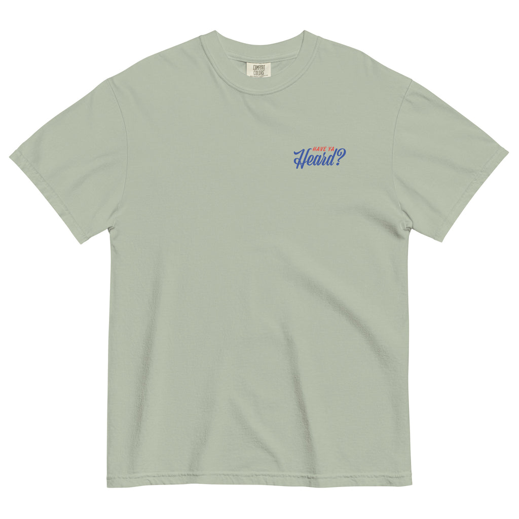 T-shirt from Faith based Christian company, Christian Shirts Shop. 
Graphic: The Good News Club John 3:16
Color: Bay shirt with red and blue graphics
Brand: Comfort Colors