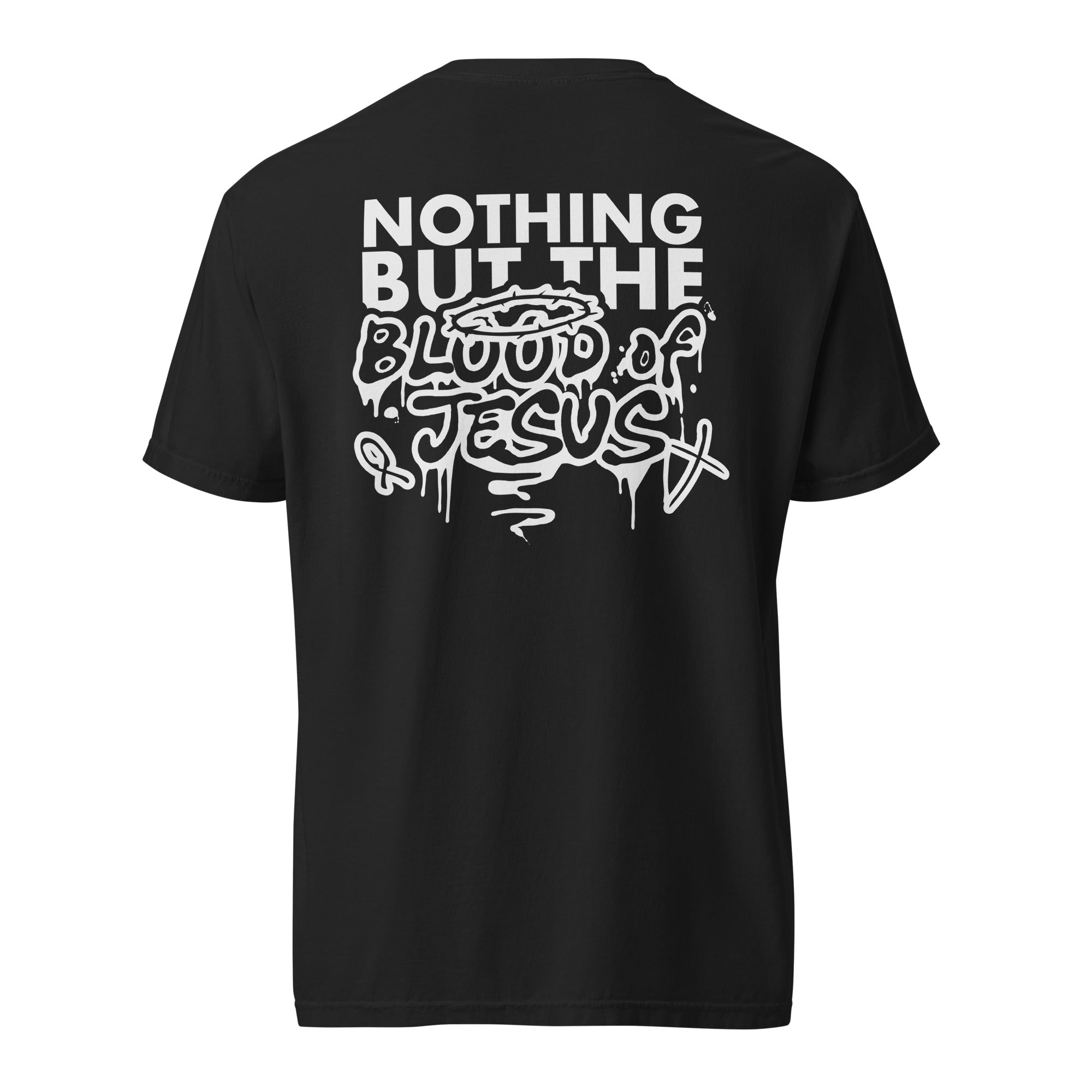 Religious Shirt from Faith based Christian company, Christian Shirts Shop.
Graphic: What can wash away my sins? Nothing but the blood of Jesus.
Color: Black
Brand: Comfort Colors