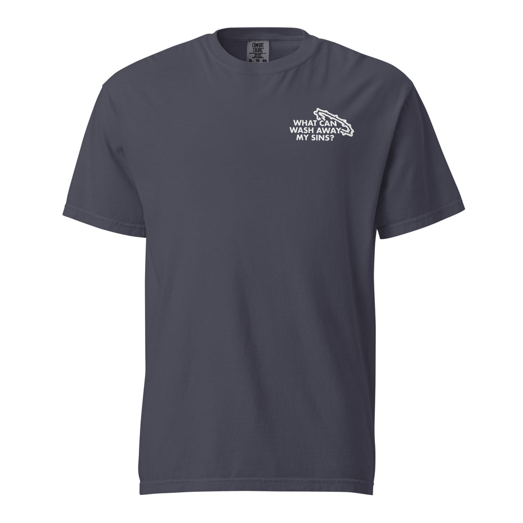 Religious Shirt from Faith based Christian company, Christian Shirts Shop.
Graphic: What can wash away my sins? Nothing but the blood of Jesus.
Color: Navy
Brand: Comfort Colors