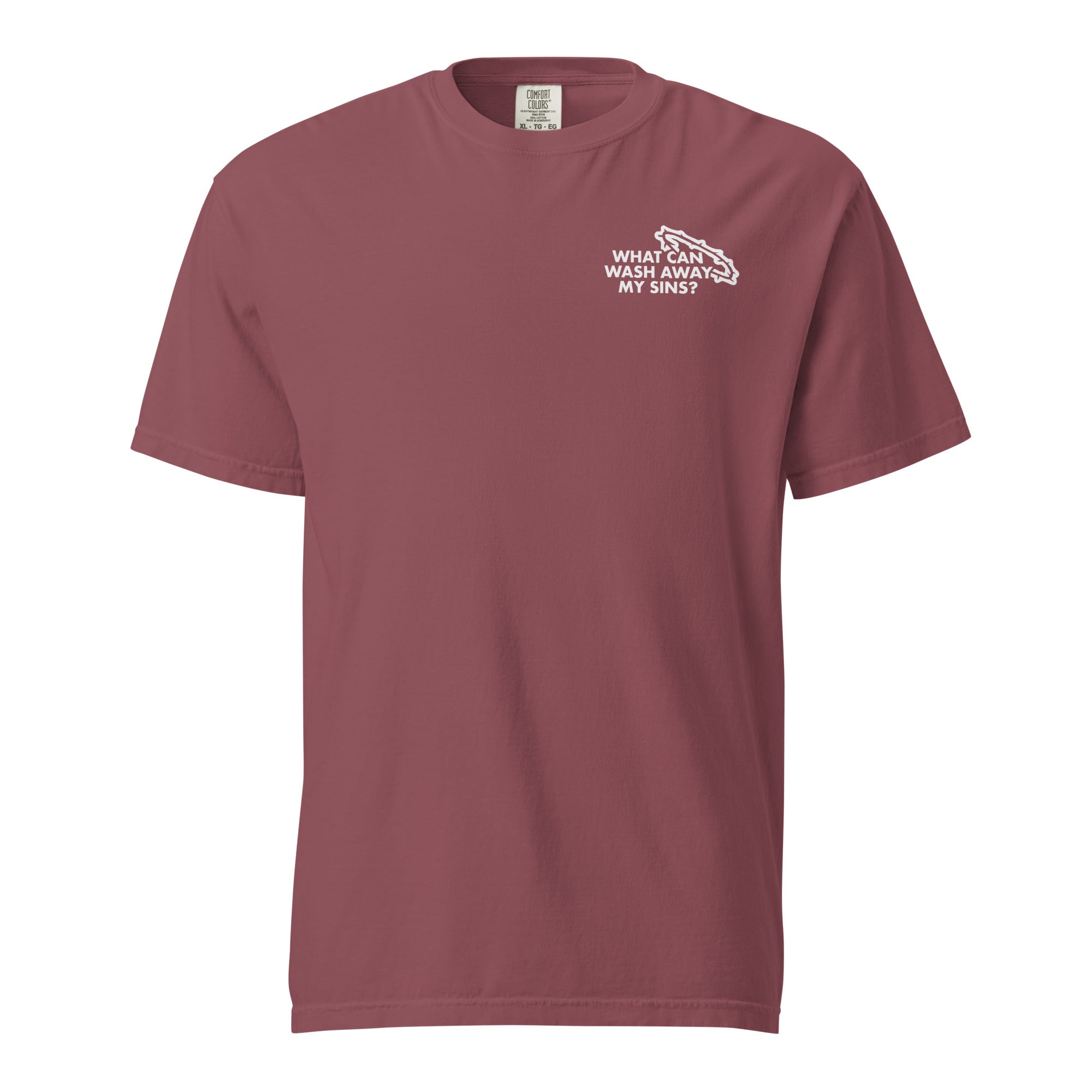 Religious Shirt from Faith based Christian company, Christian Shirts Shop.
Graphic: What can wash away my sins? Nothing but the blood of Jesus.
Color: Brick
Brand: Comfort Colors
