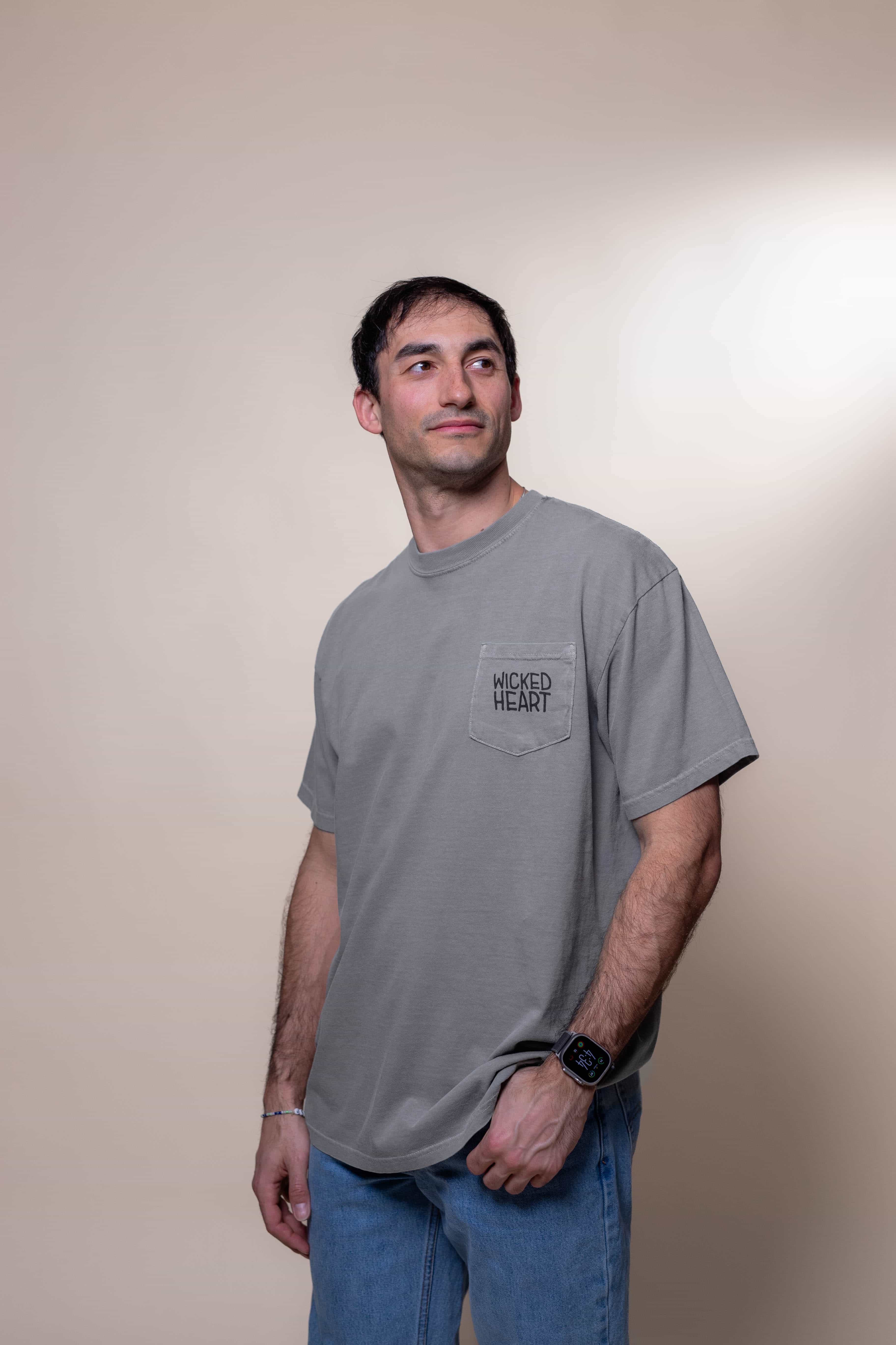 T-shirt from Faith based Christian company, Christian Shirts Shop. 
Graphic: His Goodness Gracious back image Psalm 23:6
Color: Grey
Brand: Comfort Colors