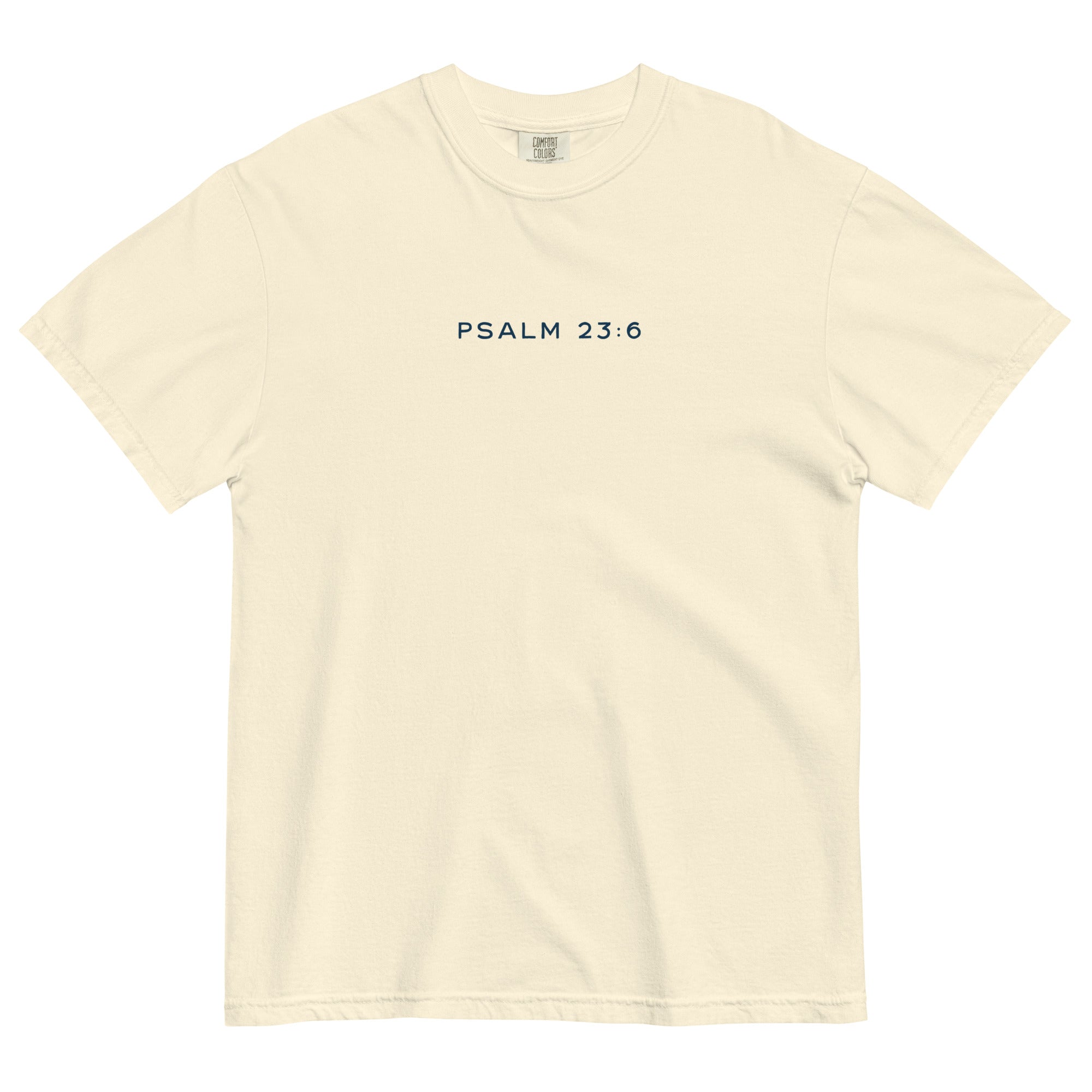 T-shirt from Faith based Christian company, Christian Shirts Shop. 
Graphic: His Goodness Gracious back image Psalm 23:6
Color: Ivory Shirt
Brand: Comfort Colors